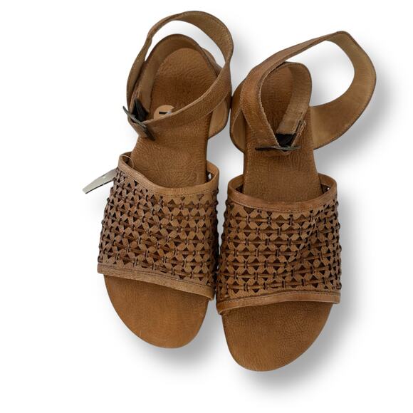 Bed Stu Brisa Brown Leather Platform Sandals Womens Sz 11 Ankle Strap - Picture 5 of 11